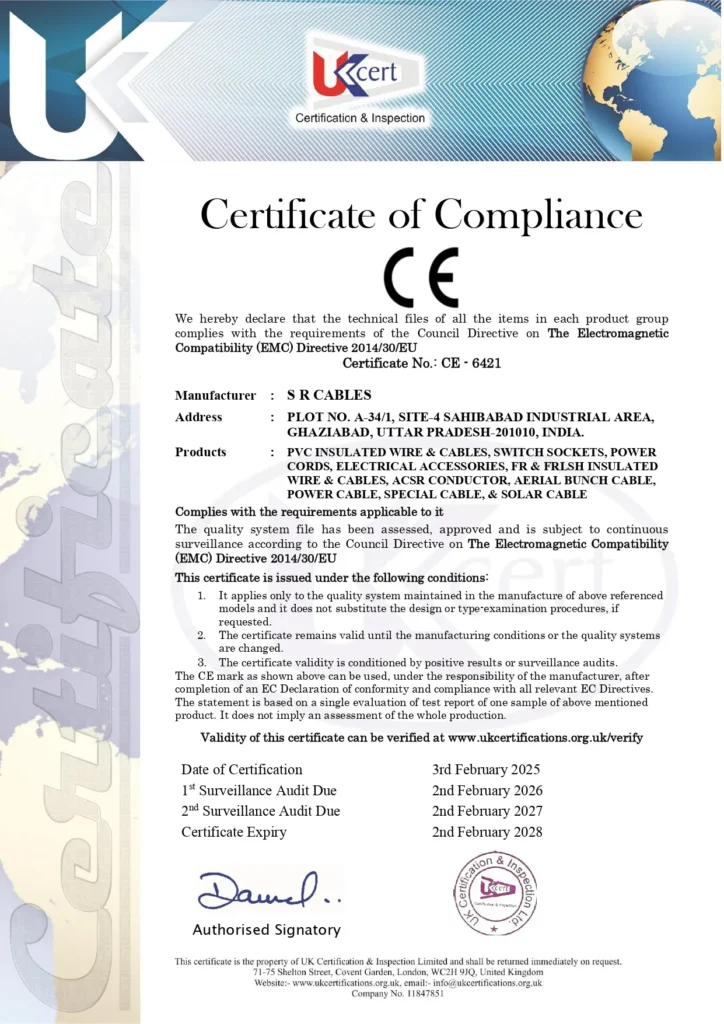 certificate of compliance